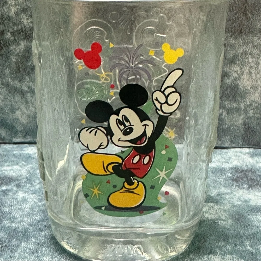 Disney Mickey Mouse Glass Tumblers - Red, Yellow, Green